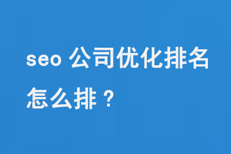 seo公司优化排名怎么排